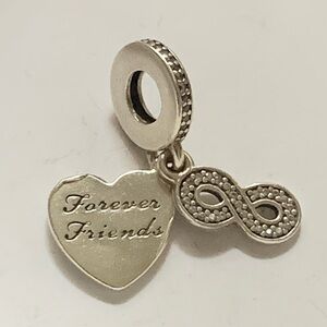 Authentic Pandora Forever Friends Sterling Silver Heart & Infinity Charm Pendant